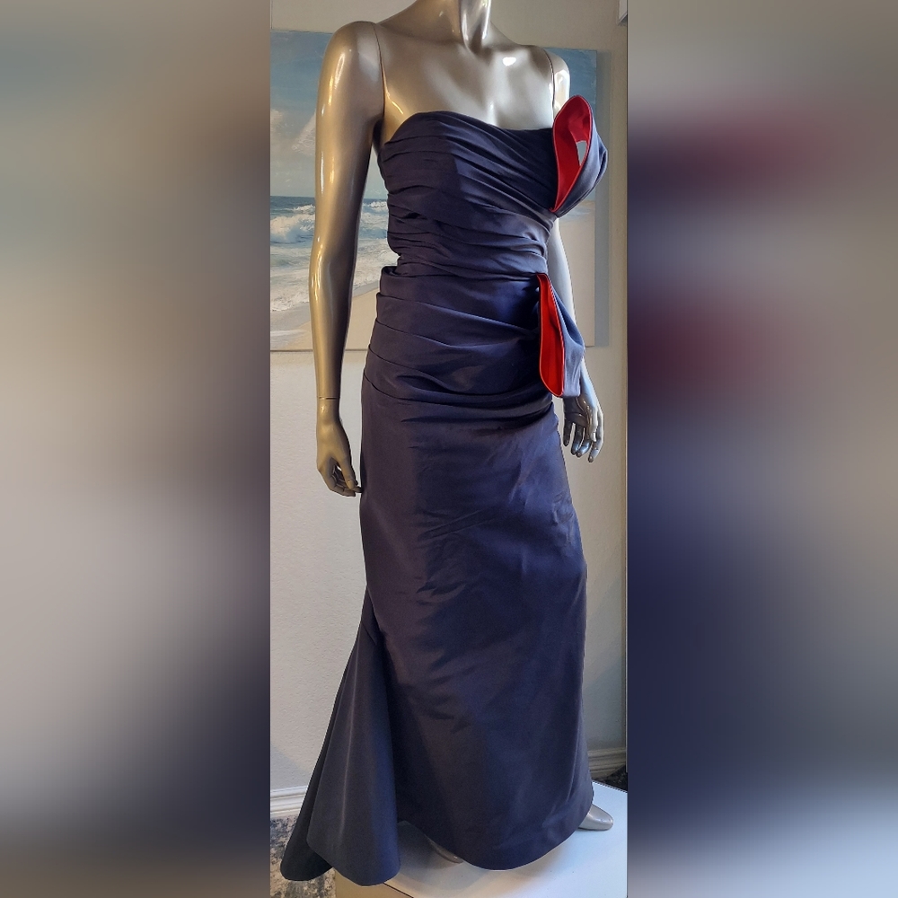 📣5=50%OFF *$5,500 ROLAND NIVELAIS BLACK BIG BOW SILK GOWN US S - Picture 5 of 9